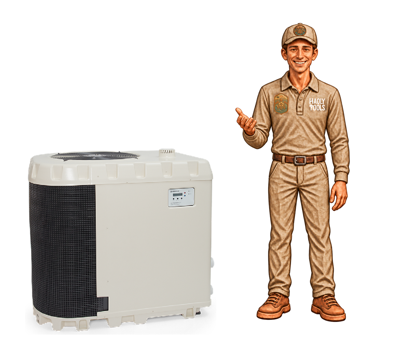 Illustrated Garrett explaining the Pentair UltraTemp ETi hybrid heater.