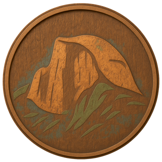 Carved Half Dome in Yosemite medallion