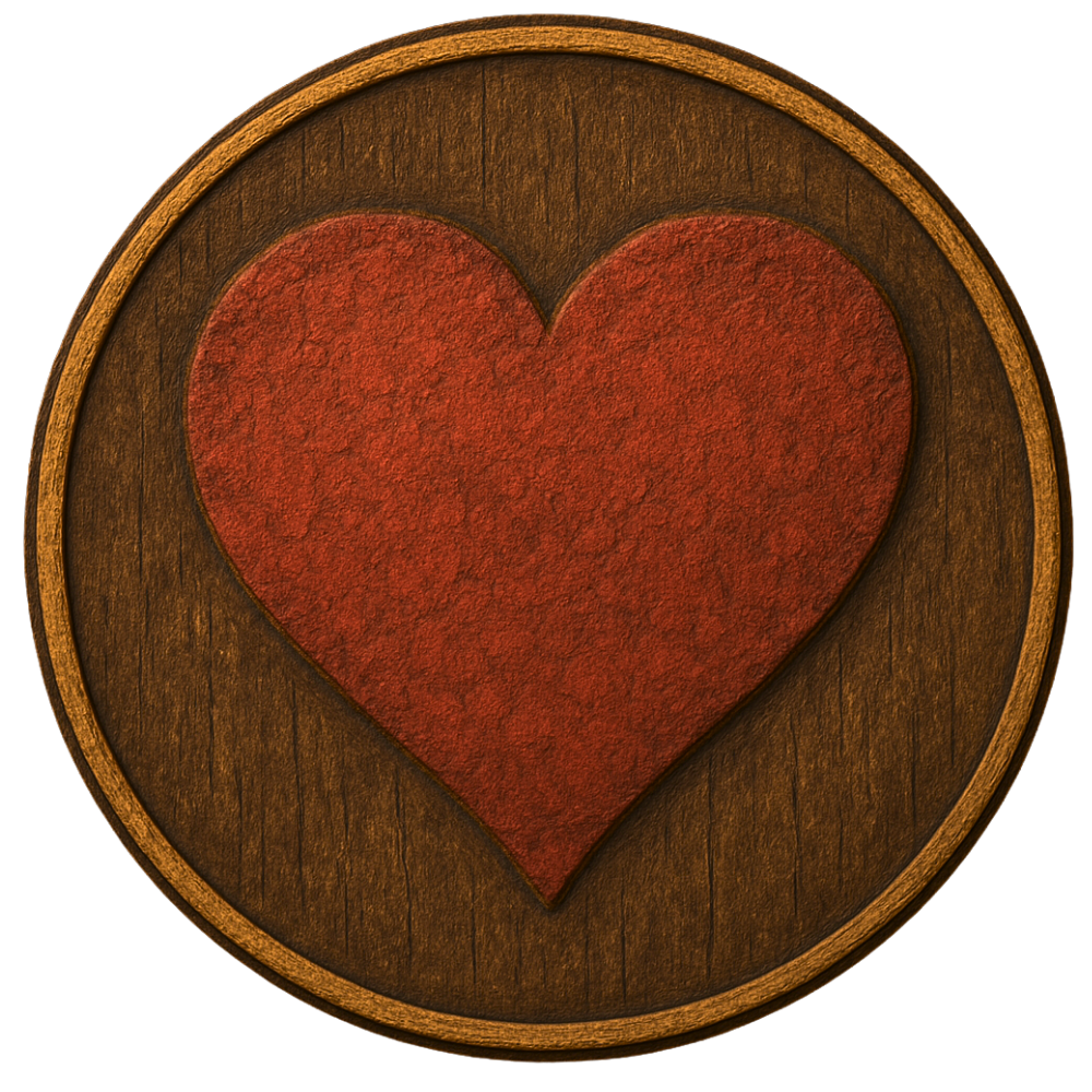 Carved Customer Love heart