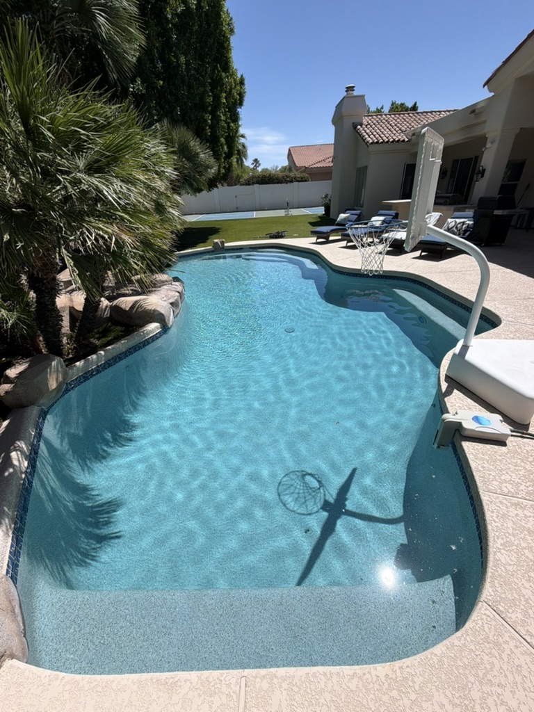 The second project pool completed and filled, seen from a different angle.